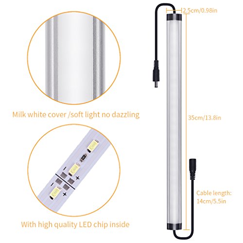 SUNWOW Dimmable LED Under Cabinet Lighting 4 Panel Kit, 18 Watt 1320 Lumens Total, 12VDC, White (6000K)
