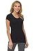 Rekucci Women's Perfectly Soft Basic Fitted Short Sleeve Scoop Neck T Shirt (Large,Black)