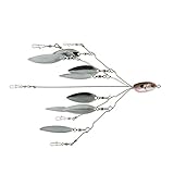 SF 5 Arms 8 Blades Alabama Umbrella Rig Fishing Bass Lures Bait Kit (White Blue 8 Blades)