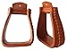 PRORIDER Western Horse Saddle Tack Leather Covered Angled Sloped Stirrups Tan 5155thumb 3