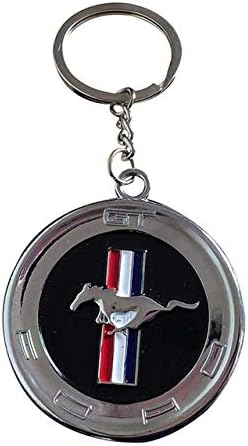Key Rings Car Styling Metal New 3D Horse Emblem Badge Keychain Keyring Key Chain Ring Fit for Ford Ford Mustang GT 500 Cobra - (Color Name: Black)