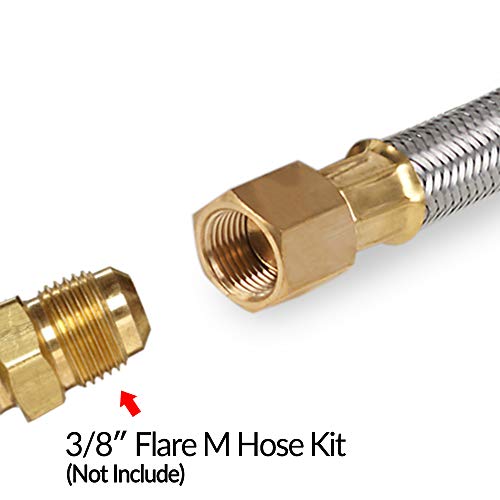 SHINESTAR 12 Foot Propane Hose Assembly, Braided Stainless Steel