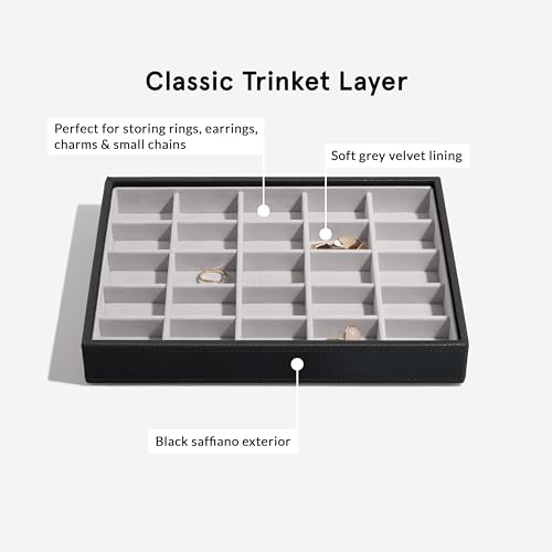 Stackers Classic Black Raffia Jewelry Box, Set of 4