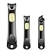 BESTOPE Nail Clippers Set, 3pcs Fingernail & Toenail & Slant Edge Nail Cutter Trimmer Set With Metal Case, Black Stainless Steel, Good Gift for Women & men