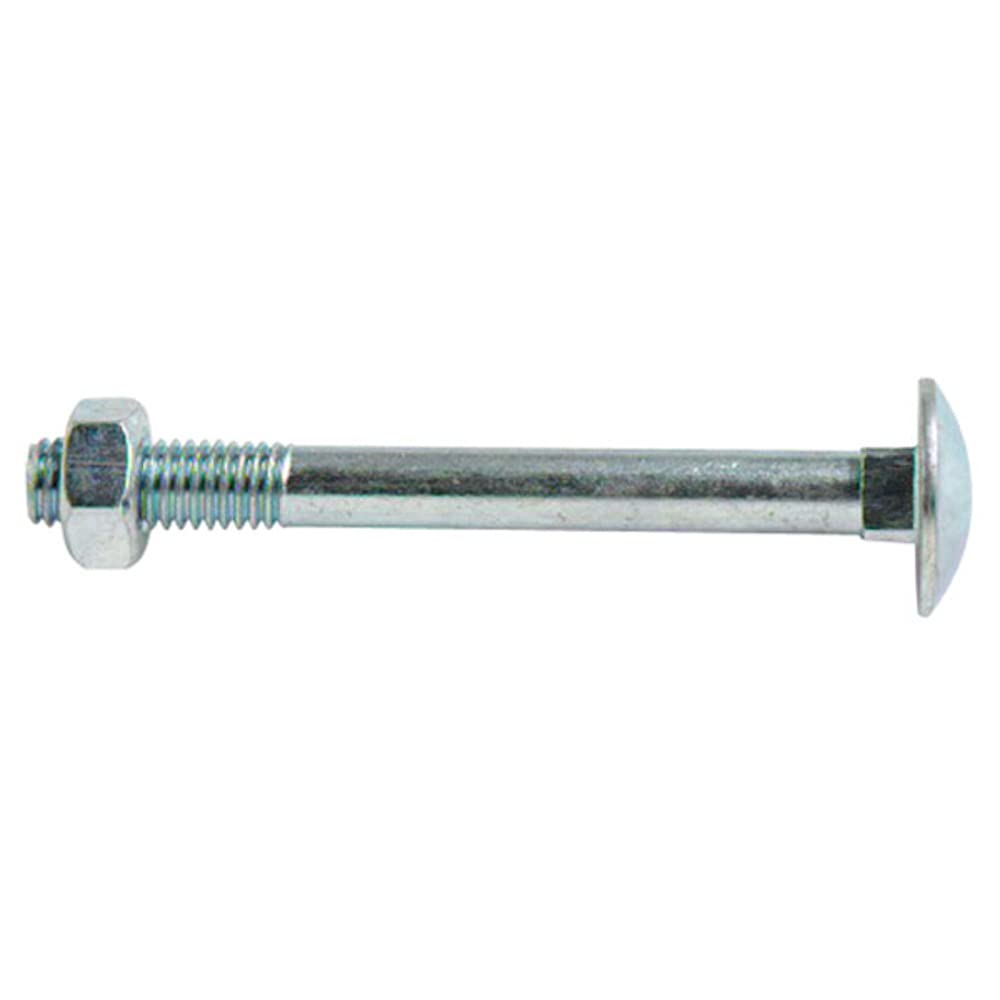 Merriway BH02193 (2 Pcs) Carriage Bolts with Nuts, M6 x 65mm (1/4 inch x 2.5/8 inch) Zinc Plated - Pack of 2 Pieces