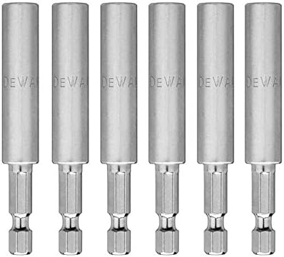 DeWaIt Magnetic Screw Gun Driver Bit Tip Holders - 6-Pack - Ideal for Drywall Bits, Construction