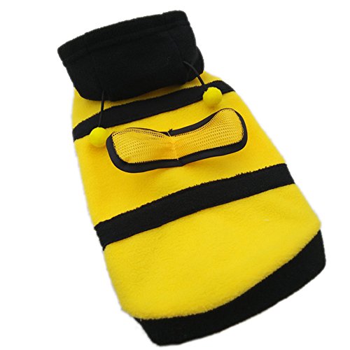 JJ Store Dog Clothes Bee Halloween Costume Pet Apparel Dress Up Hoodie