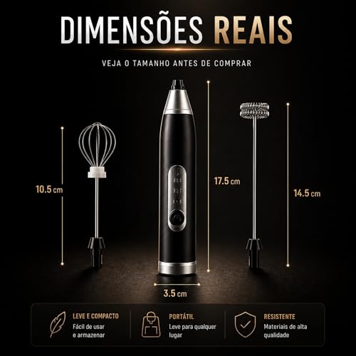 Mini Mixer Portátil USB Recarregável – Espumador de Leite e Café, Batedor de Ovos, Whey e Outras Bebidas, 3 Velocidades