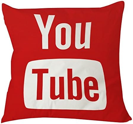 B Lyster shop Youtube Icon Social Media PPL001 Cotton &amp; Polyester Soft Zippered Cushion Throw Case Pillow Case Cover