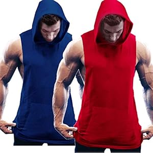 COOFANDY Tanktop voor heren, mouwloos, workout, sport, fitness, hoodie, spiershirt voor gym, training, verpakking van 2…
