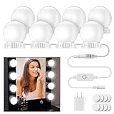 Minger Vanity Mirror Light Bulbs 8 Dimmable LED Bulbs Kit for Hollywood Style Makeup Mirror Lighting Fixture in Bathroom Dressing Room (Mirror Not Included)