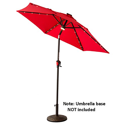 image for FLAME&SHADE 7ft 5in Solar LED Lights Outdoor Patio Market Umbrella Par