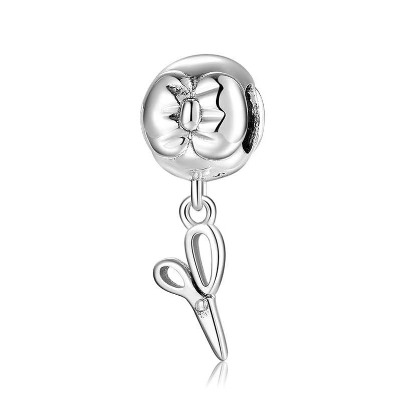 Fantasticharm Scissor Charm Dangle Shear Perfection Pendant Genuine 925 Sterling Silver Bead for European Bracelet Jewelry