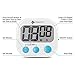 Etekcity Digital Kitchen Timer, Big Digits Loud Alarm Magnetic Backing Stand with Large LCD Display for Cooking Baking Sports Games Office (2 Pack, White, Battery Included)