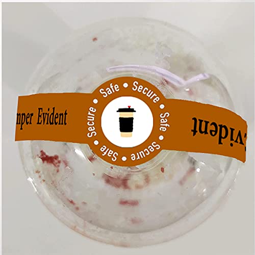 Safe Secure Tamper Evident Seals Stickers for Drink Lids,1″ x 9″Food