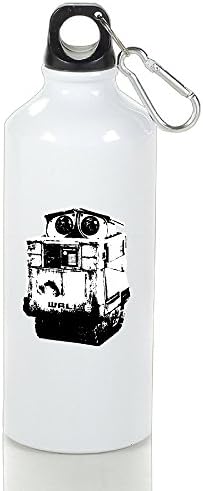 ZOENA WALL E Stencil Graffiti Stylish Custom Sports Kettle White With Carabiner Hook,400-600ml /6.5OZ