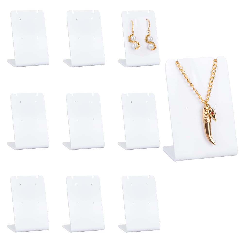 PH PandaHall 10 Packs Earring Display Stands, Ear Stud Display L-Shape Earring Holder Jewellery Display Showcase for Earrings Necklace Jewellery Display Retail Selling, 3.6x4.9x7cm
