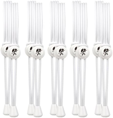 Elastic Shoelaces - 5 Pairs - Easy To Fit + Adjust No Tie Shoelaces - Elastic Laces Make All Shoes + Boots Easy On, Easy Off - Comfortable No Tie Shoelaces For Adults + Kids - No More Undone Laces