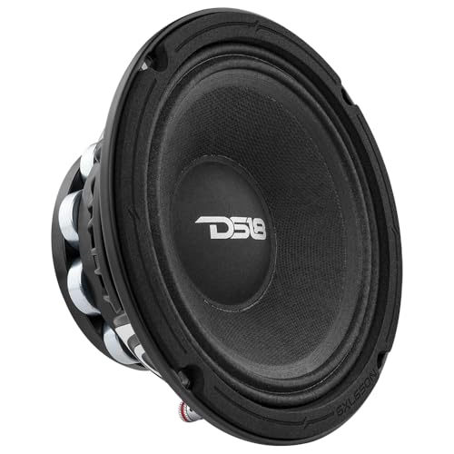 DS18 PRO-NEO6R - 6.5" Neodymium Midrange Loudspeaker, Red Aluminum Basket, 600 Watts Max, 4-Ohms, Neodymium Rings Magnet - The Best Neodymium Full Range Loudspeaker for Your Car (1 Speaker)