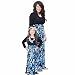 Anboo Mommy and Daughter Printing Stitching Casual Family Matching Clothes