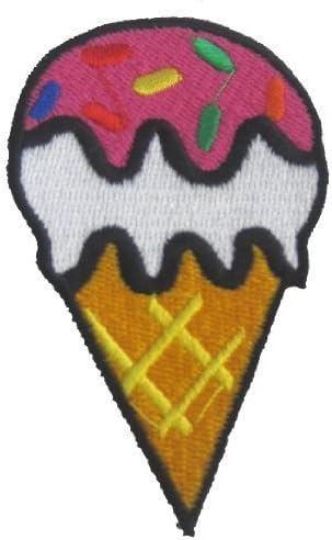 Ice Cream Cone Iron On Applique Patch Kids Sprinkles by Okitani