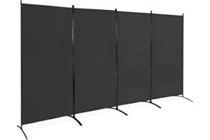 ZLINKE 136x71'', 3 Panel Room Divider, Folding Privacy Screen for Home, Dorm, Office, Partition Room Dividers Separators, Freestanding Room Divider Screen Fabric Panel (Grey, 4 Panel)