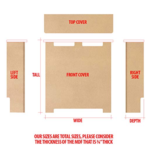 Unfinished MDF Radiator Heater Cover, 26 Tall x 32 Wide - Custom Size - Model MD7