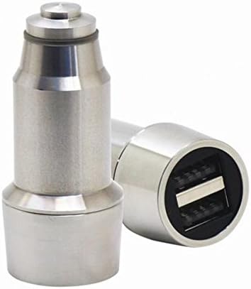 Car DC 3.1-Amp Rapid 2-Port USB Plug-in Charger Stainless Steel Power Adapter Compact Lightweight Silver for Huawei Honor 6X - Huawei Honor 7X - Huawei Honor 8