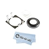 EShine Back Rear Camera Glass Lens Cover Ring Replacement + Flash Diffuser + Bracket (Holder) for iPhone 6 / 6S 4.7 (All Carriers)+ EShine Cloth (Gray)
