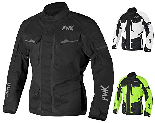 HWK Motorcycle Jacket for Men Adventure/Touring with Cordura Textile Fabric for Motorbike Riding and Impact Protection…