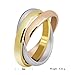 Stainless Steel Tri color Gold Plated,Rose, Tone Interlocked Rolling Wedding Band Ring for Women