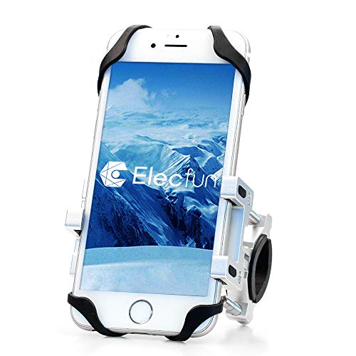 ELECFUN Bike Phone Mount, 360Â° Rotation Aluminum Phone Holder for Bicycle, Motorcycle, Adjustable Handlebar Rack for iPhone X 8 7 6 | Plus, Galaxy S9 S8 S7 | Plus, All 2.4"-3.7" Wide Phones