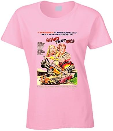 Grand Theft Auto 1977s Movie Poster T shirt 2XL Light Pink