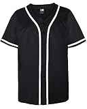 MOLPE Men's Blank Plain Hip Hop Hipster Button Down Baseball Jersey