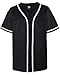MOLPE Men's Blank Plain Hip Hop Hipster Button Down Baseball Jersey