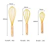 3Pcs Whisk Silicone Wisk Kitchen Tool Silicone Whisks for Cooking, Wooden Handle Kitchen Whisks Egg Beater Milk Frother…
