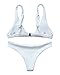 BOLLORY Women's 2pcs V Neck Bathing Suit Strap Bikini Padded Top Brazilian Bottom Swimsuit Set
