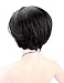 Kalyss Black Short Bob Yaki Human Hair Blended Wigs for Women Heat Resistant Women's Wig with Hair Bangs