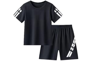 Boys Active Short Sets Active Short Sleeve Crewneck T-Shirt and Shorts 2 Piece Athletic Shorts Set
