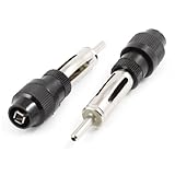 uxcell® 2pcs Auto Car Radio AM/FM Antenna Adapter Male Plug Connector Black