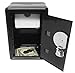 Kid's Coin Bank Locker Safe with Single Digit Combination Lock and Key - 7” High x 4” x 3.9” Black