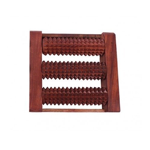 Xmas or Thanks Giving Day Present, Wooden 3 Rods Foot Massager, Reflexology Pain Relief Massager, Foot Roller Wooden Relax & Relieve Foot, Heal Pain, Brown Color 5 Inch