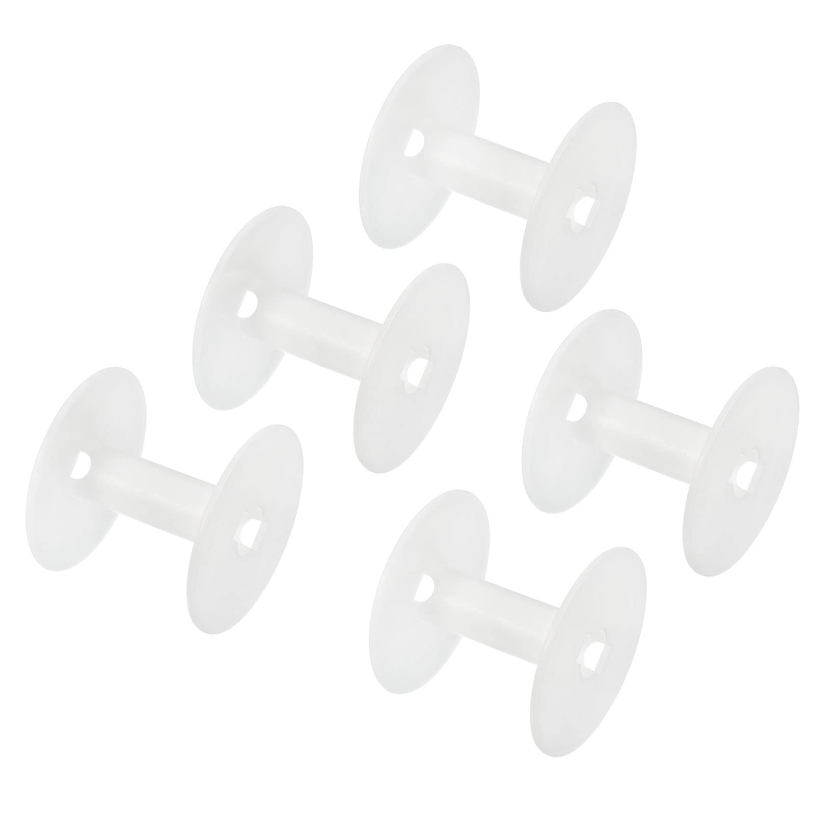 PATIKIL 3.5 Inch Floss Bobbins, 10 Pack Plastic Empty Thread Spools Wire Weaving Bobbin Chain Tape for Sewing Embroidery, White