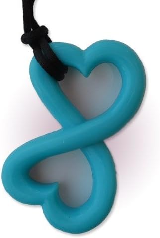 Infinity Heart Teething Necklace by Zen Rocks - a Stylish New Twist to Teething - Aquamarine