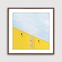 Framed Canvas Wall Art Geometric Building Canvas Prints Home Artwork Decoration for Living Room,Bedroom - 16x16 inches