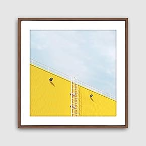 Framed Canvas Wall Art Geometric Building Canvas Prints Home Artwork Decoration for Living Room,Bedroom - 16x16 inches