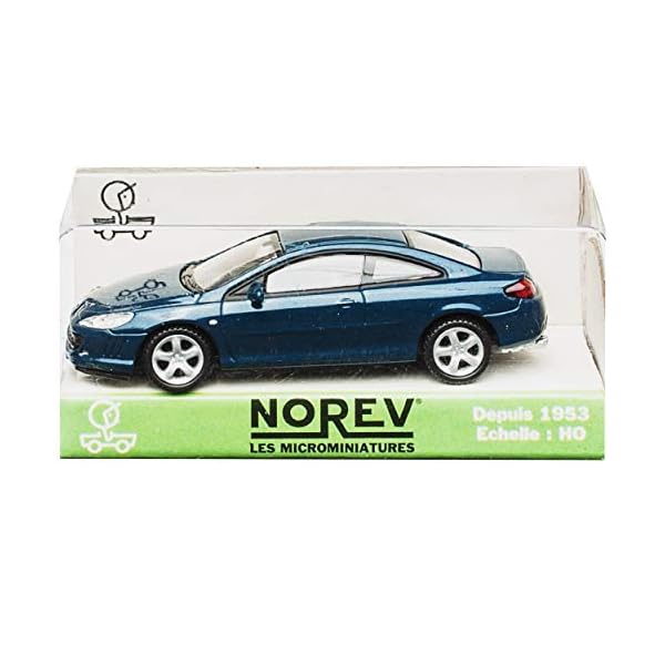 Peugeot 407 Coupe Blau 2004-2011 H0 1/87 Norev Modell Auto mit individiuellem Wunschkennzeichen – Bild 4