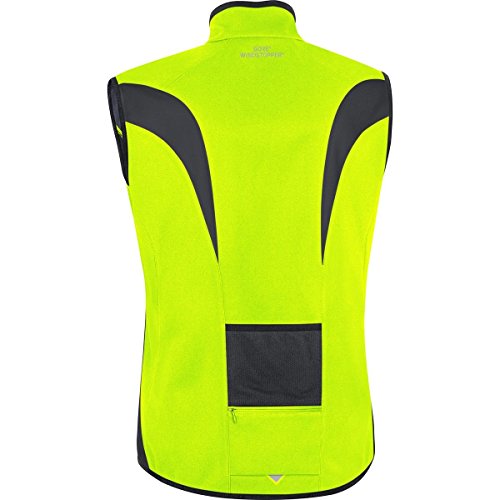 GORE BIKE WEAR Men's Power WINDSTOPPER Soft Shell Thermo Vest, Neon Yellow/Black, Large