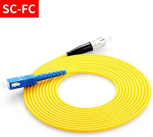 Hyh SC to FC Fiber Optic Jumper Single-Mode Simplex Patch Cable Cord Optical Fiber Cables (10 meters/33ft, SC-FC)