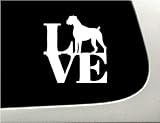 LOVE Boxer Dog Puppy Text Vinyl Car Sticker Symbol Silhouette Keypad Track Pad Decal Laptop Skin Ipad Macbook Window Truck Motorcycle